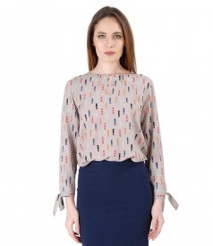 Viscose blouse with long sleeves