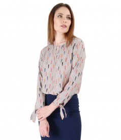 Viscose blouse with long sleeves