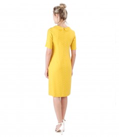 Viscose dress embroidered with lace corner