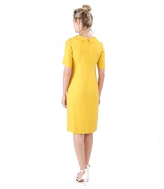 Viscose dress embroidered with lace corner