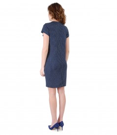 Elastic jersey dress printed with lace corner