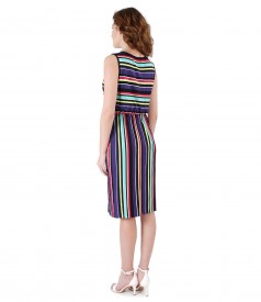 Viscose dress printed with stripes