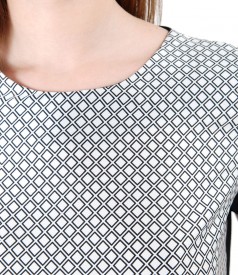 Blouse with geometric print