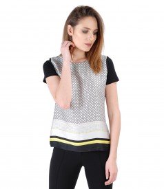 Blouse with geometric print