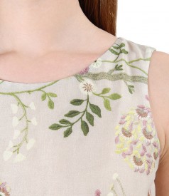 Viscose elegant dress with floral print