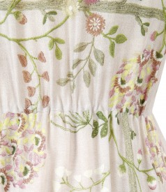 Viscose elegant dress with floral print