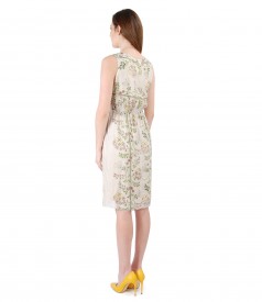 Viscose elegant dress with floral print