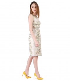 Viscose elegant dress with floral print