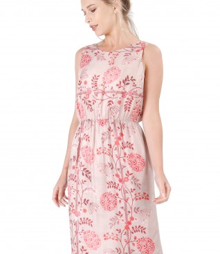 Elegant viscose dress with floral print