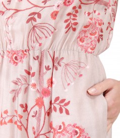 Elegant viscose dress with floral print