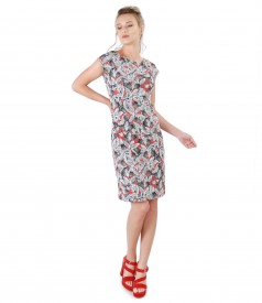 Midi dress made of elastic jersey with print