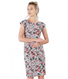 Midi dress made of elastic jersey with print