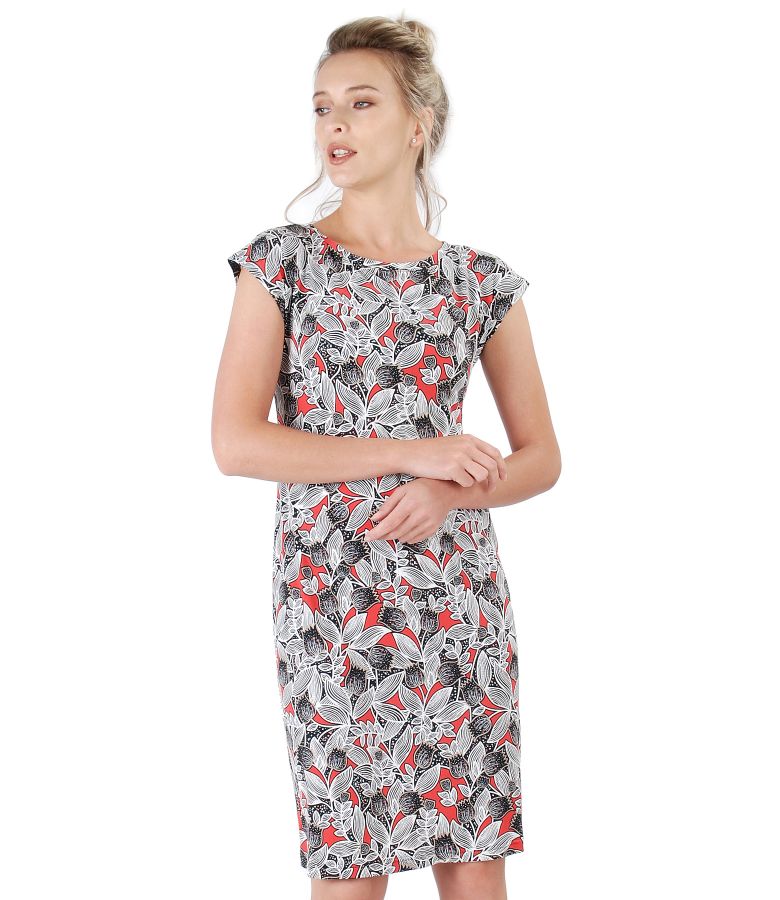 Midi dress made of elastic jersey with print