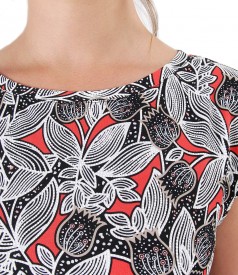 Midi dress made of elastic jersey with print
