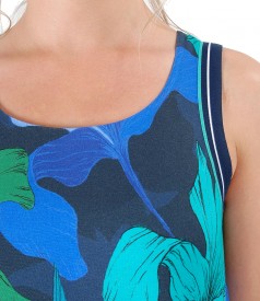 Jersey casual dress with elastic trim