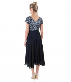 Evening veil dress with sequins corsage