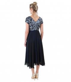 Evening veil dress with sequins corsage