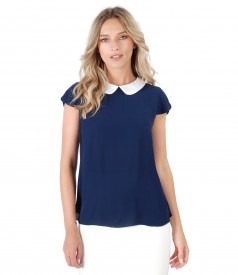 Elegant blouse with round collar