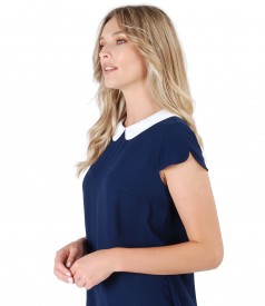 Elegant blouse with round collar