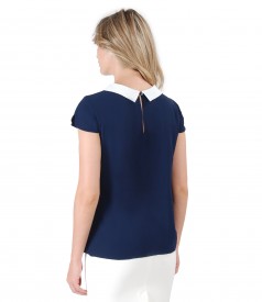 Elegant blouse with round collar