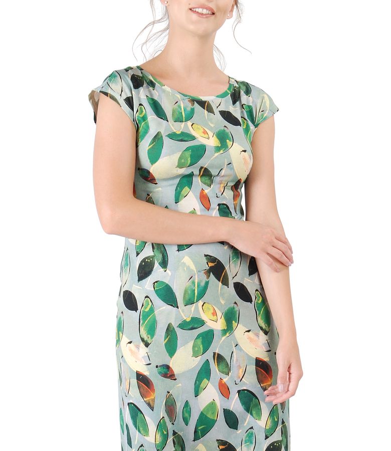 Thin jersey dress with floral print