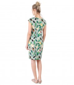 Thin jersey dress with floral print