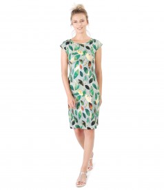 Thin jersey dress with floral print