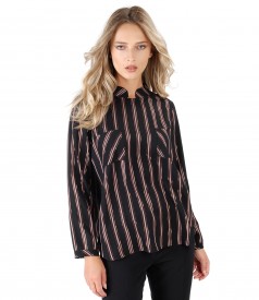 Viscose blouse with metallic wire