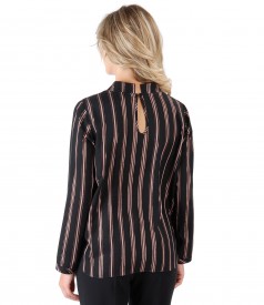 Viscose blouse with metallic wire