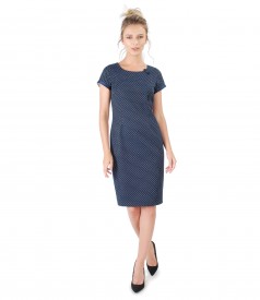 Elegant cotton dress with pearls inserts