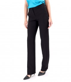 Straight pants made of elastic fabric