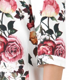 Viscose blouse with roses print