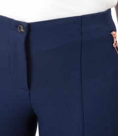 Ankle pants with metallic zippers