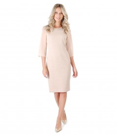 Cotton dress with effect thread and crystals