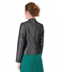 Elegant jacket made of fabric with glossy effect