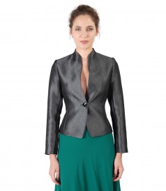 Elegant jacket made of fabric with glossy effect