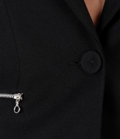 Office jacket with decorative zipper