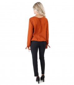 Viscose blouse with ankle pants