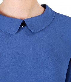 Viscose blouse with round collar