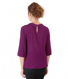 Viscose blouse with round collar