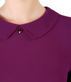 Viscose blouse with round collar