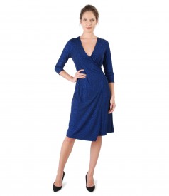 Elastic jersey dress with glossy effect