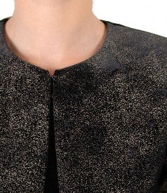 Bolero made of printed elastic velvet