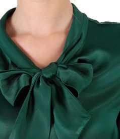 Viscose blouse with scarf collar