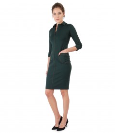 Elastic jersey dress with pockets