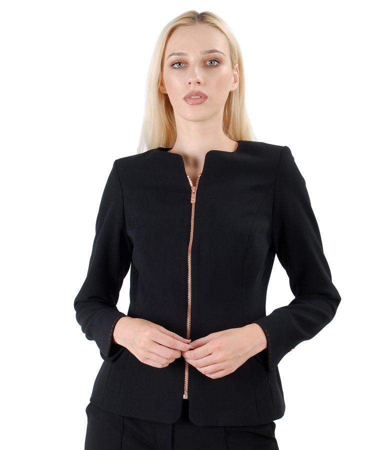 Office jacket with front zipper