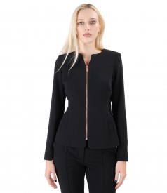 Office jacket with front zipper