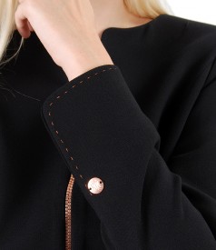 Office jacket with front zipper