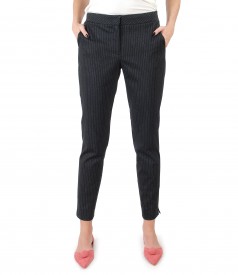 Trousers made of thick elastic jersey with stripes