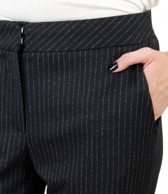 Trousers made of thick elastic jersey with stripes